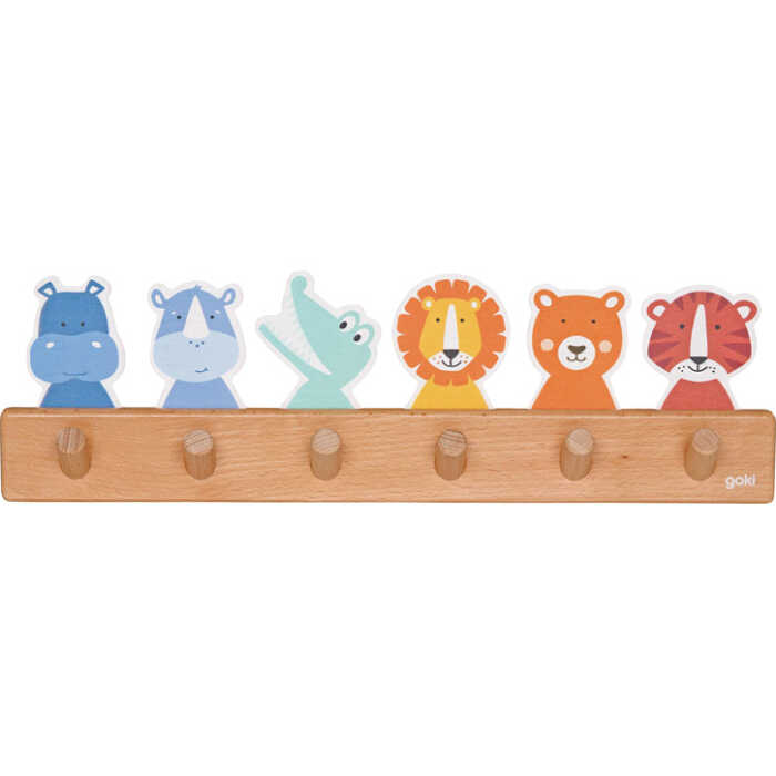 Goki Kinder Garderobe Tierfreunde natur aus Holz