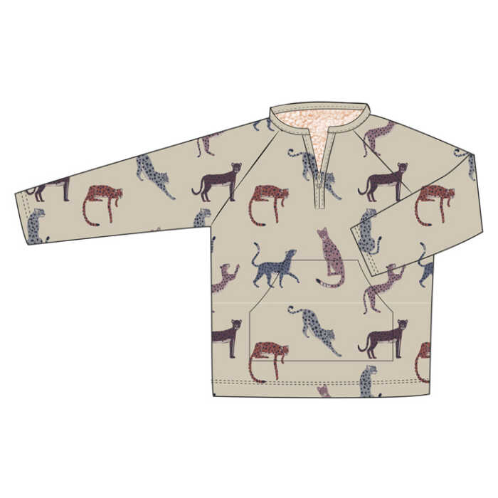 Pigeon Fleece Pulli leopard/pumice
