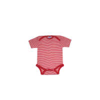 Cosilana Baby Body kurzarm aus Wolle/Seide geringelt