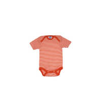 Cosilana Baby Body kurzarm aus Wolle/Seide geringelt