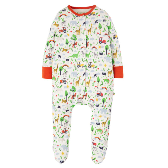 Frugi Lovely Babystrampler weiß