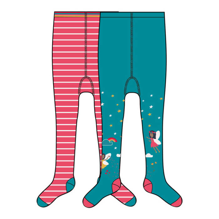 Frugi LITTLE NORAH 2PK TIGHTS pink