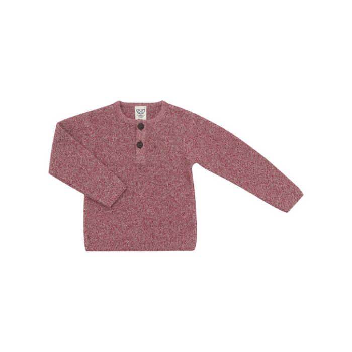 Puri Pullover Henley mit Wolle 98/104 madder brown melange
