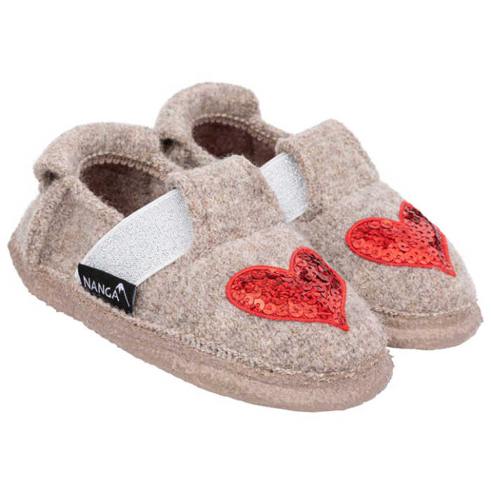 Nanga I heart U  natur Slipper 100% Schurwolle