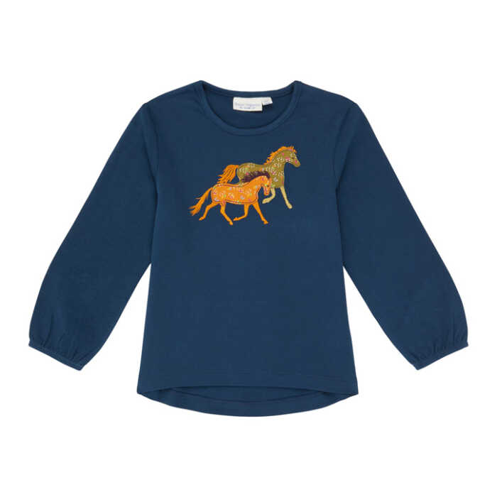 Sense Organics Shirt L/S Navy + Horses