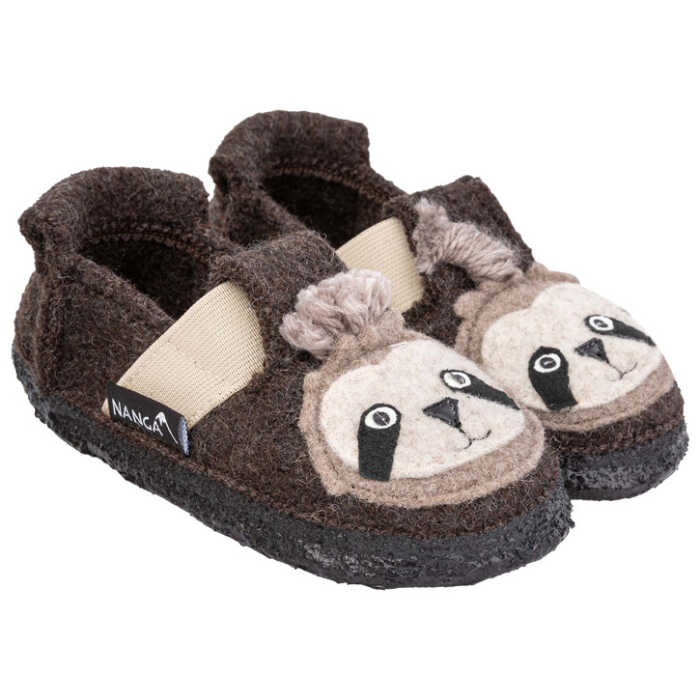 Nanga Shaggy Sloth Slipper braun Kinder Hausschuh Schurwolle
