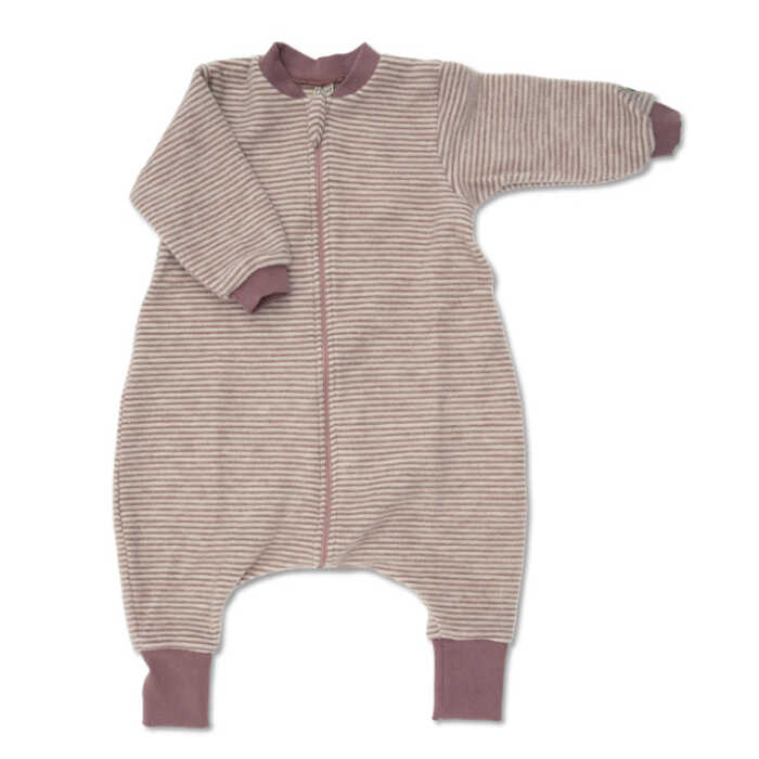 Lilano Kinder Schlafsack mit Füßen 98/104 mauve aus Wollfrottee kbT