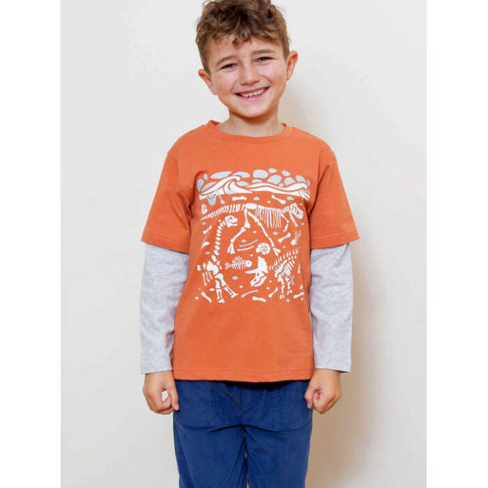 Kite Dino Dig Shirt Braun