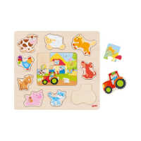 Goki Einlegepuzzle Bauernhoftiere 2+ Holz
