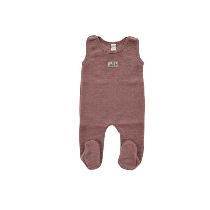 Lilano Baby Strampler mauve 62 aus Wollfrottee kbT Plüsch