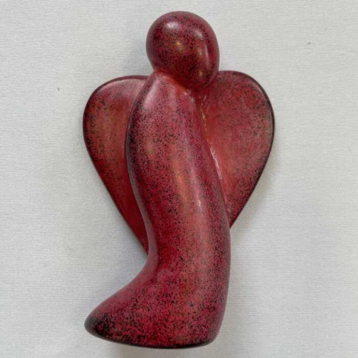 Speckstein Engel groß rot