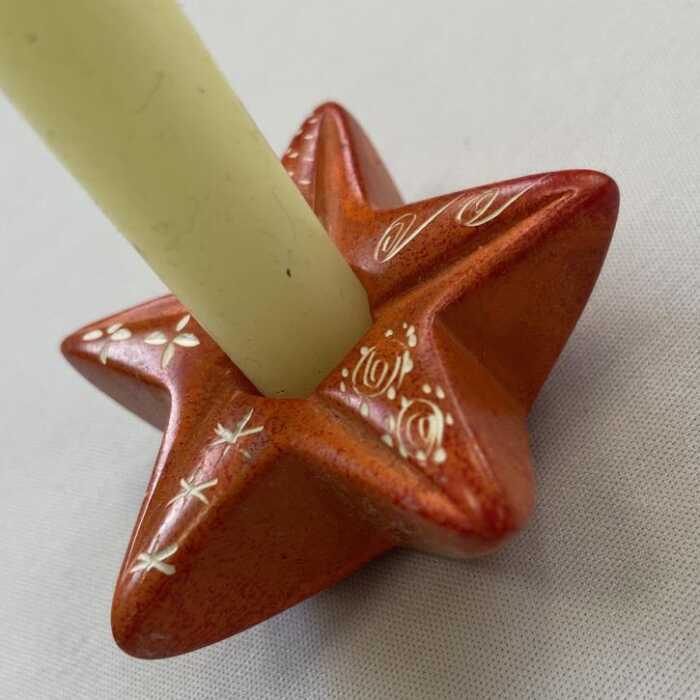 Kerzenhalter Stern orange