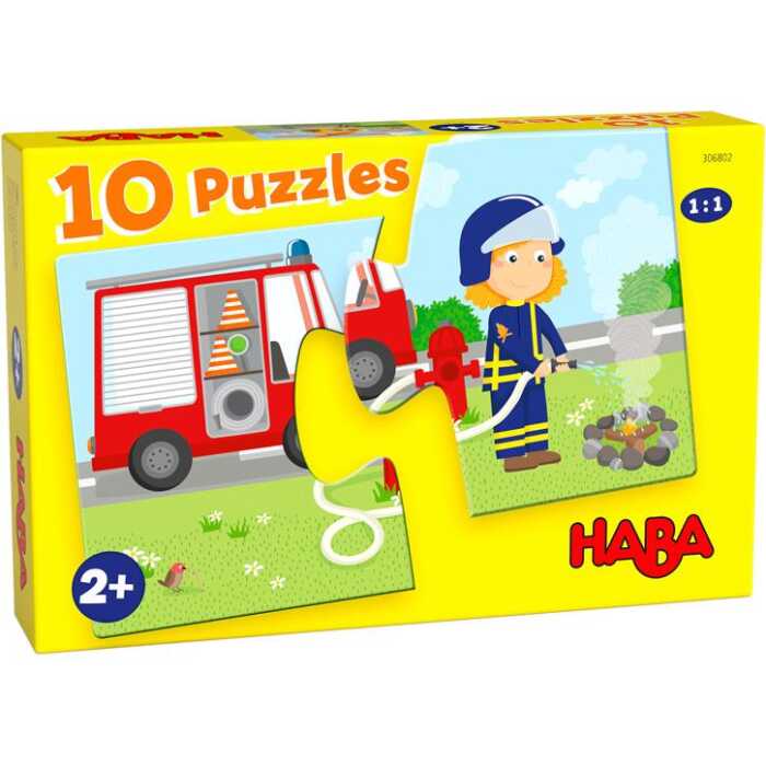 Haba 10 Puzzles - Einsatzfahrzeuge - mit je zwei Teilen ab 2 Jahren