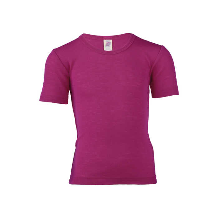 Engel Shirt 140 himbeere kurzarm Wolle/Seide