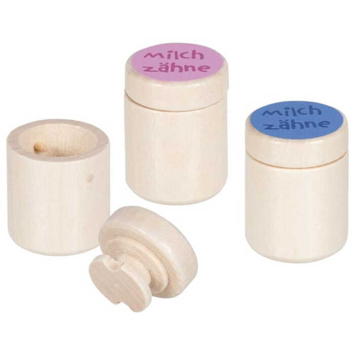 Goki Milchzahndose "Milchzähne" rosa 0+ aus Holz