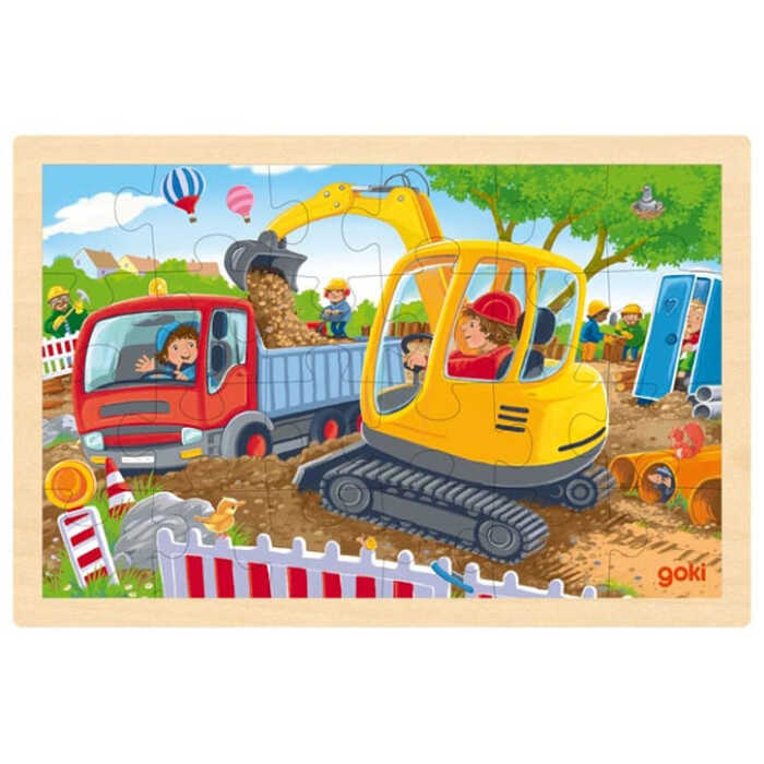 Goki Einlegepuzzle Bagger 3+