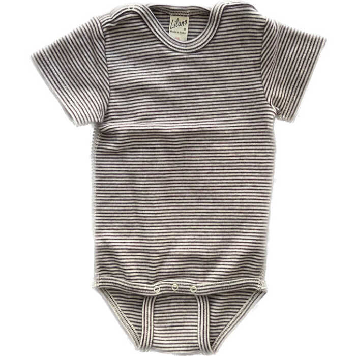 Lilano Body kurzarm aus Wolle kbT/Seide ringel