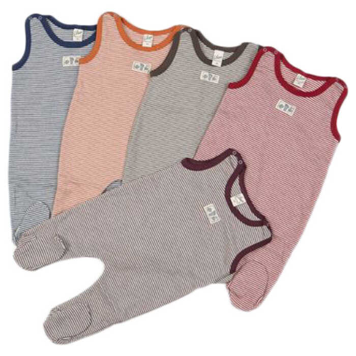 Lilano Baby Strampler aus Wolle kbT/Seide ringel