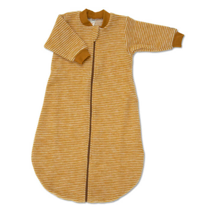 Lilano Strampelsack mit Arm 74/80 curry aus Wollfrottee kbT