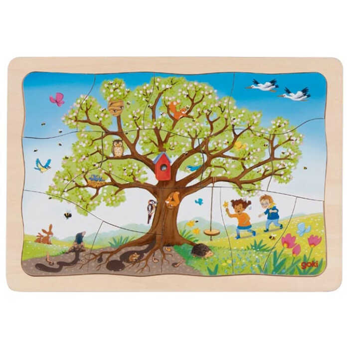 Goki Schichtenpuzzle Mein Apfelbaum 3+ Holz