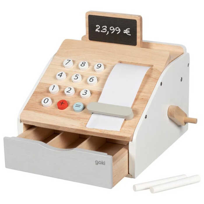Goki Kaufmannsladenkasse mit Geräusch beim Öffnen 3+ Holz