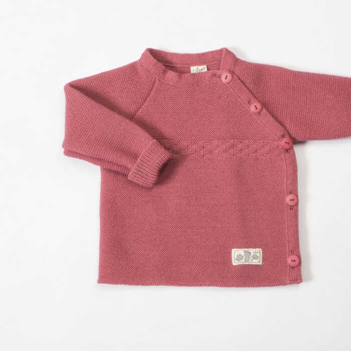 Lilano Shirt gestrickt mit seitlicher Knopfleiste Merino Schurwoll kbT