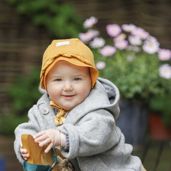 Pickapooh Emma Baby Sonnenschutzhut aus Musselin Baumwoll kbA
