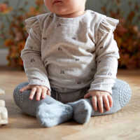 GoBabyGo 74/80 Grey Melange Krabbelstrumpfhose aus Baumwolle
