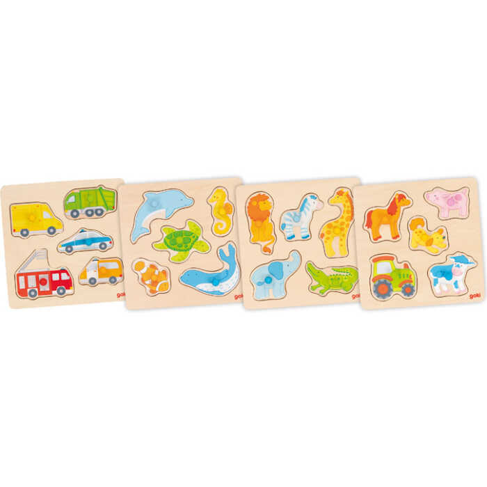 Goki Kinder Steckpuzzle Bauerhof, Tiere & Co.1+ aus Holz