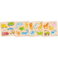 Goki Kinder Steckpuzzle Bauerhof, Tiere & Co.1+ aus Holz