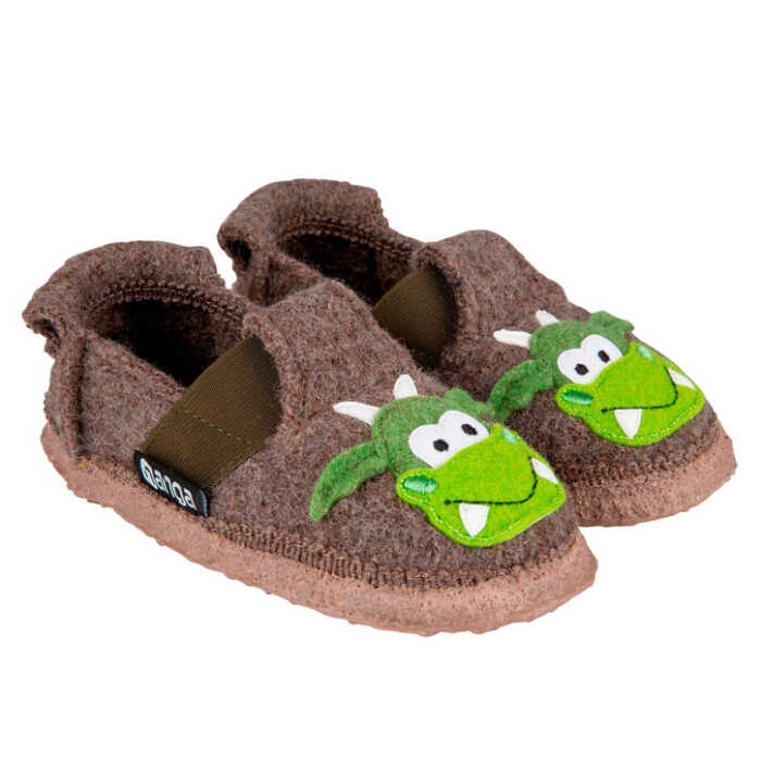Nanga Magic Dragon braun Kinder Hausschuh aus Schurwolle