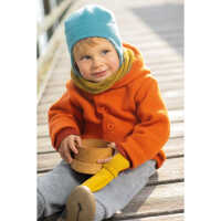 Disana Walkjacke 122/128 orange aus Wolle kbT/Baumwollfutter