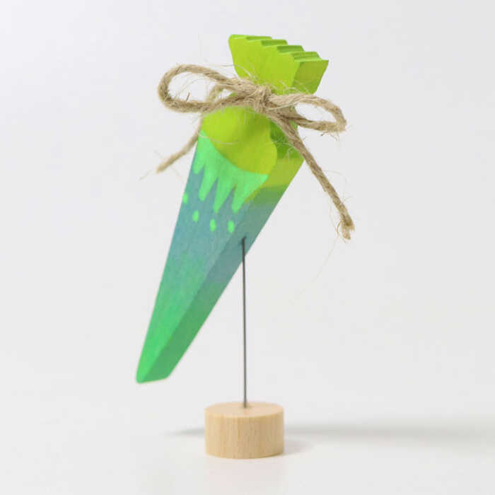 Grimms Steckfigur Schultüte Neongrün
