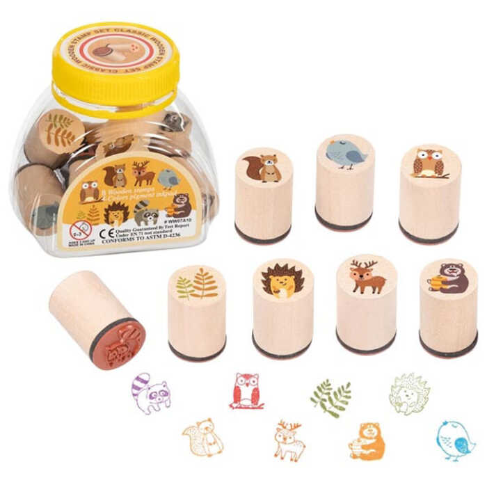Goki Stempel Waldtiere (8 Stempel) 3+ aus Holz
