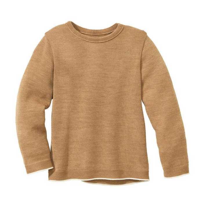Disana Strick-Pullover 134/140 Karamell aus Schurwoll kbT