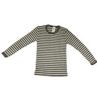 Engel Kinder Shirt  langarm olive/natur 116 aus Wolle...