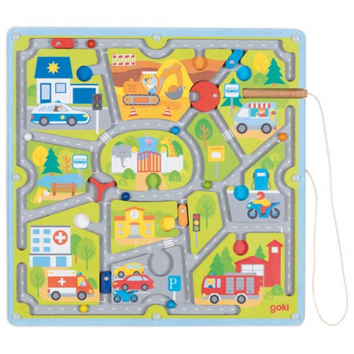 Goki Magnetlabyrinth Kleine Stadt 3+ Holz
