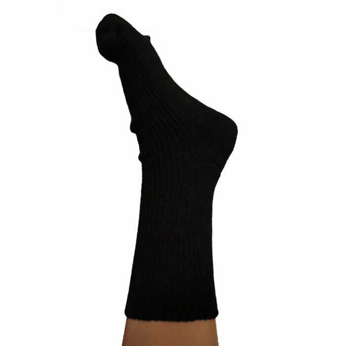 Hirsch Kuschelsocke 42/43 schwarz Plüsch Wolle kbT/Seide GOTS