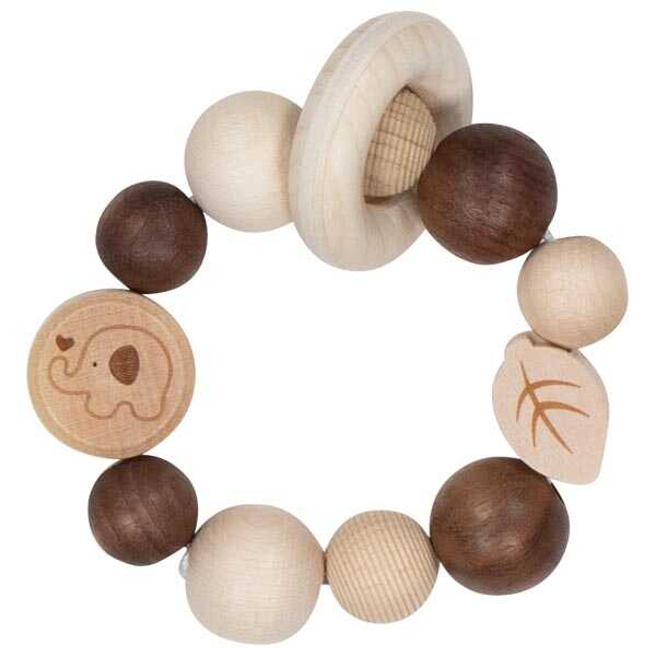 Goki Baby Greifling Elastik Elefant 0+ Holz