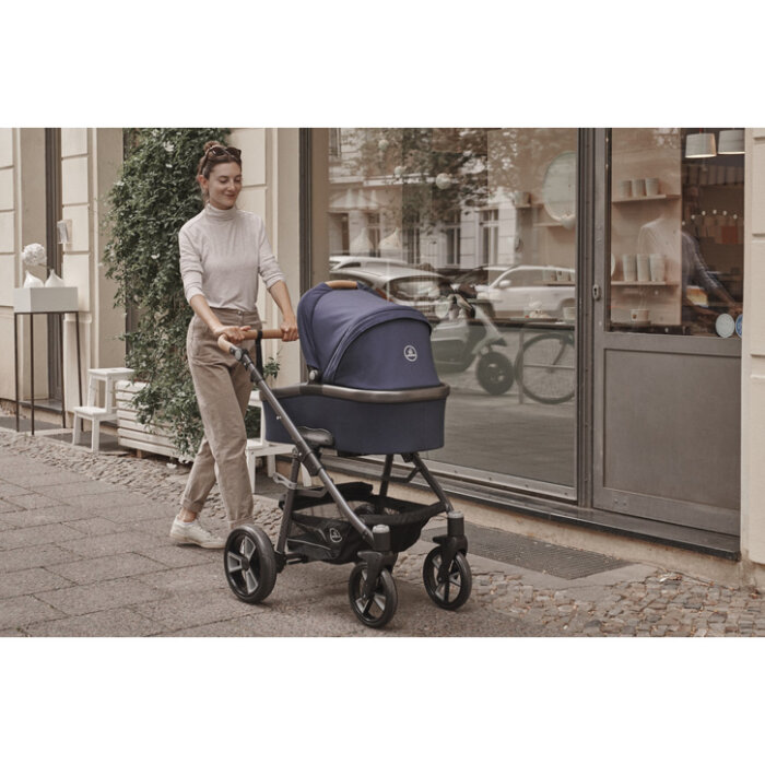 Naturkind Kinderwagen LUX Gestell + PE Rad + Babykorb Kornblume, 799,00