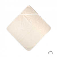 Popolini Baby Kapuzenbadetuch ecru 100x100cm Webfrottee GOTS