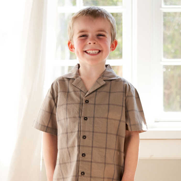 Müsli Kinder Hemd Check s/s shirt Cashew