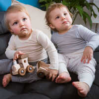 Iobio Baby Body langarm 74/80 cinnamon Wolle kbT/Seide GOTS