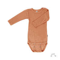 Iobio Baby Body langarm 86/92 cinnamon Wolle kbT/Seide GOTS