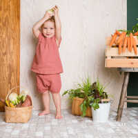Iobio Lena Babyshirt mit Rüschen raspberry Musselin Top GOTS