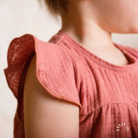 Iobio Lena Babyshirt mit Rüschen raspberry Musselin Top GOTS