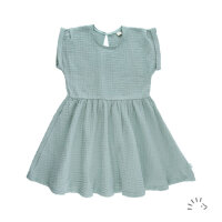 Iobio Kinder Kurzarm Kleid Lena topaz green Musselin GOTS