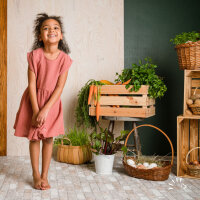 Iobio Kinder Kurzarm Kleid Lena topaz green Musselin GOTS