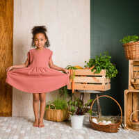 Iobio Kinder Kurzarm Kleid Lena topaz green Musselin GOTS