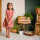 Iobio Kinder Kurzarm Kleid Lena topaz green Musselin GOTS